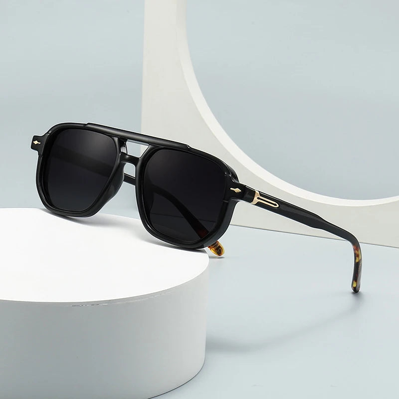 2025 New Fashion Anti Blue Light Myopia Sunglasses for Men‘s Double Beam Retro Brand Design Women's Driving Fishing Sunglasses