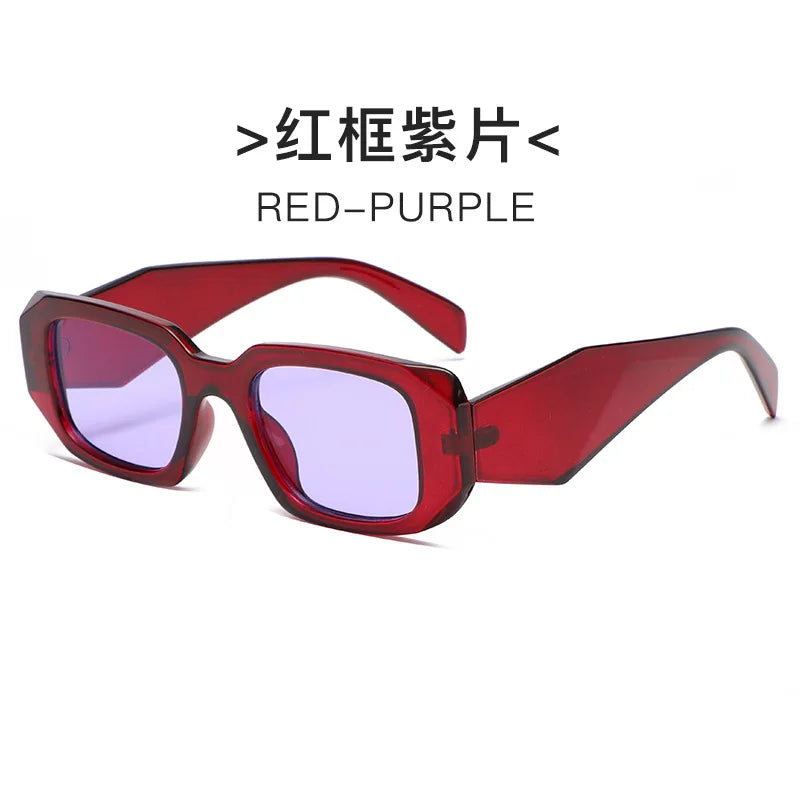 2025 new irregular square frame sunglasses European and American personalized cutting edge wide-leg sunglasses fashionable stree