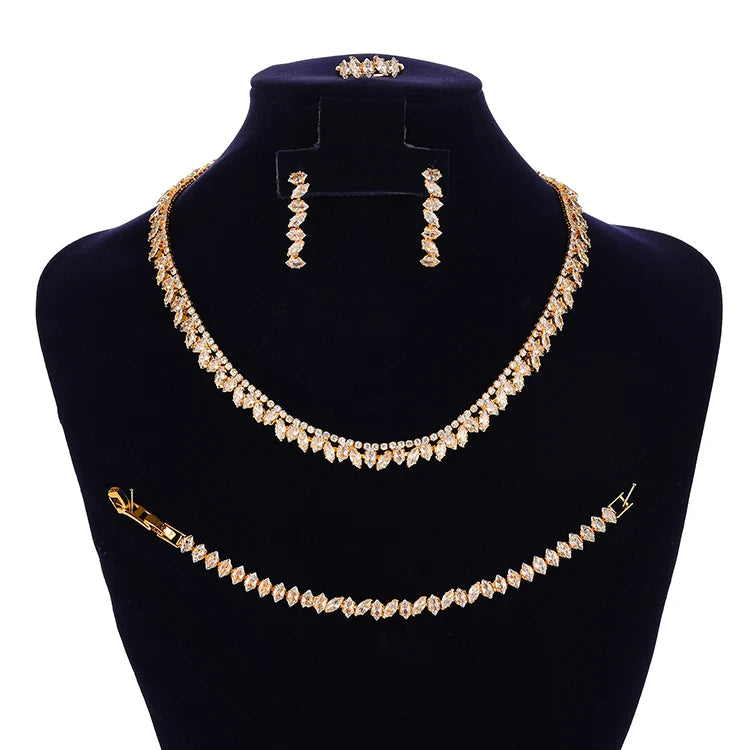 Jewelry Set HADIYANA Unique And Charm Women Wedding Accessories Cubic Zircon BN9233 Luxury Designer Jewelry