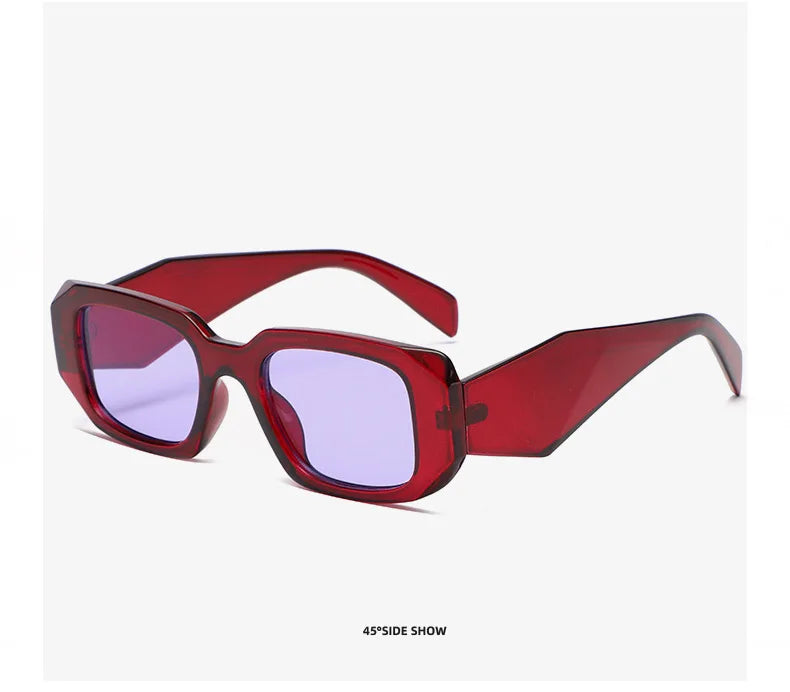 2025 new irregular square frame sunglasses European and American personalized cutting edge wide-leg sunglasses fashionable stree