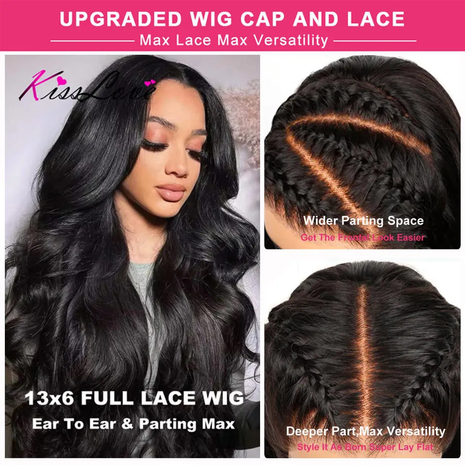 KissLove Body Wave 13x4/13x6 HD Lace Front Human Hair Wigs Pre Plucked 5x5 HD Lace Closure Wigs 360 Human Hair Lace Frontal Wig