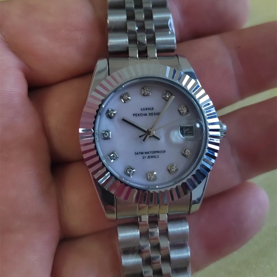 LGXIGE Crystal Women Bracelet Watches Top Brand Fashion Diamond Ladies Quartz Watch Steel Female Wristwatch Montre Femme Relogio