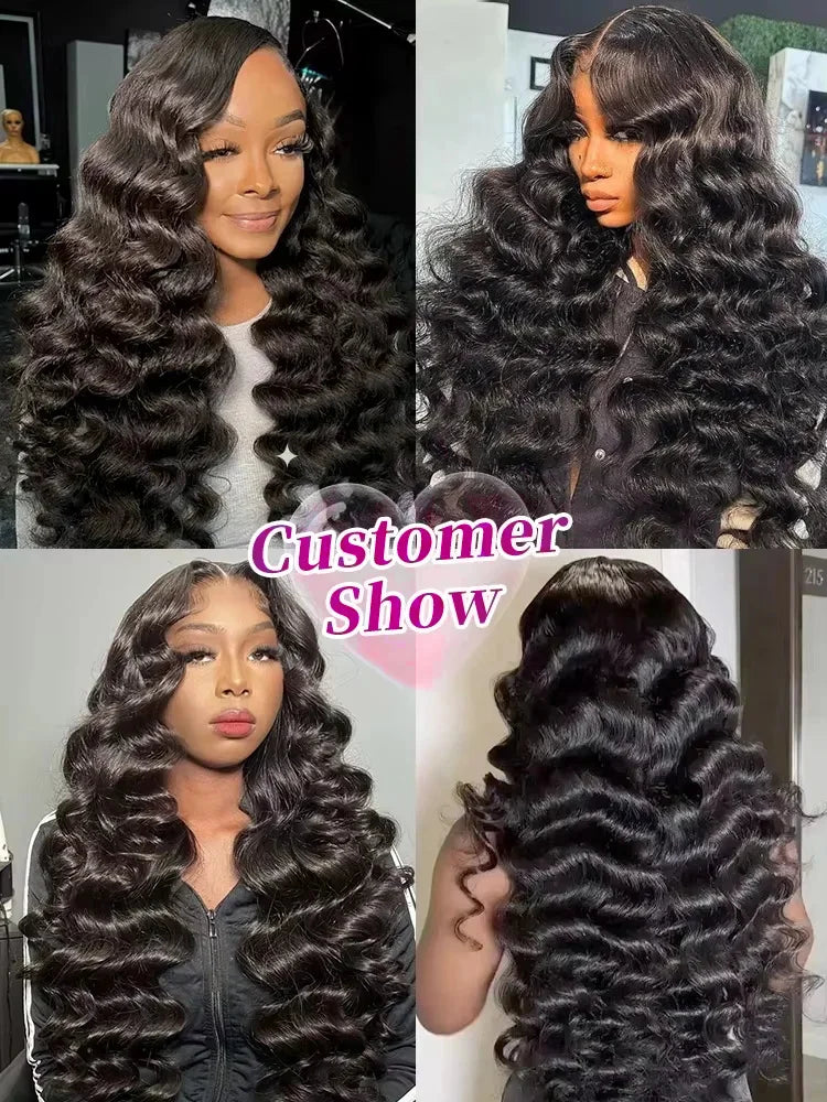 200 Density Loose Wave 13x6 Lace Front Human Hair Wig 30 40Inch Loose Deep Wave 13x4 HD Lace Frontal Wig Curly Wigs For Women