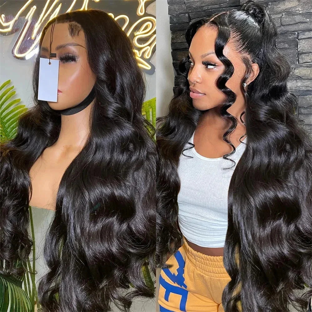 250 Density Body Wave 13x6 HD Transparent Lace Front Human Hair Wigs For Women 13x4 360 Lace Frontal Brazilian Wigs Pre Plucke