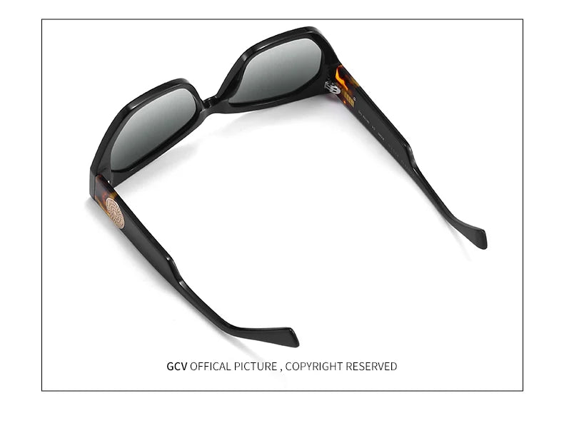 GCV Brand Acetate Appearance Patent Design Women's Butterfly Rectangular Triangle Polarized Sunglasses UV400 Fashion
