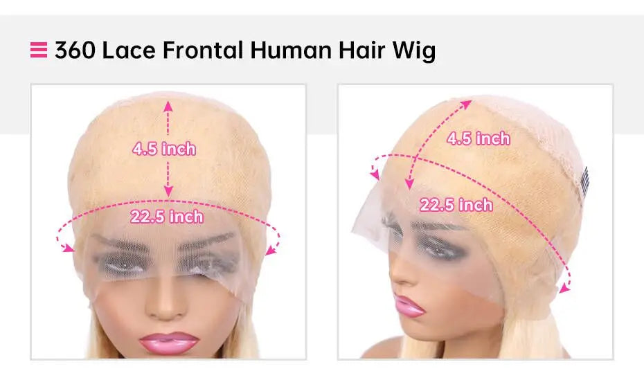38 Inches 250 Density 360 Lace Frontal Wigs Straight Lace Frontal Wig 13x4 13x6 Blonde 613 Lace Front Human Hair Wigs For Women