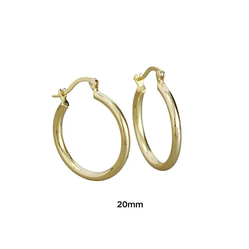925 Sterling Silver 6mm 8mm 10mm Classic Round Gold Huggie Hoop Earrings for Women Men Tiny Huggie Rock Earrings Jewelry Gifts