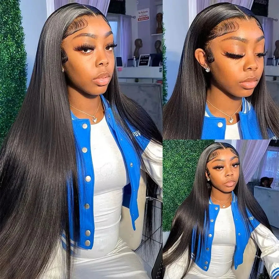 13x6 Straight Lace Front Wig 360 Lace Frontal Wig HD Transparent Lace Wigs For Women Human Hair 5x5 Closure Wig Brazilian 36Inch