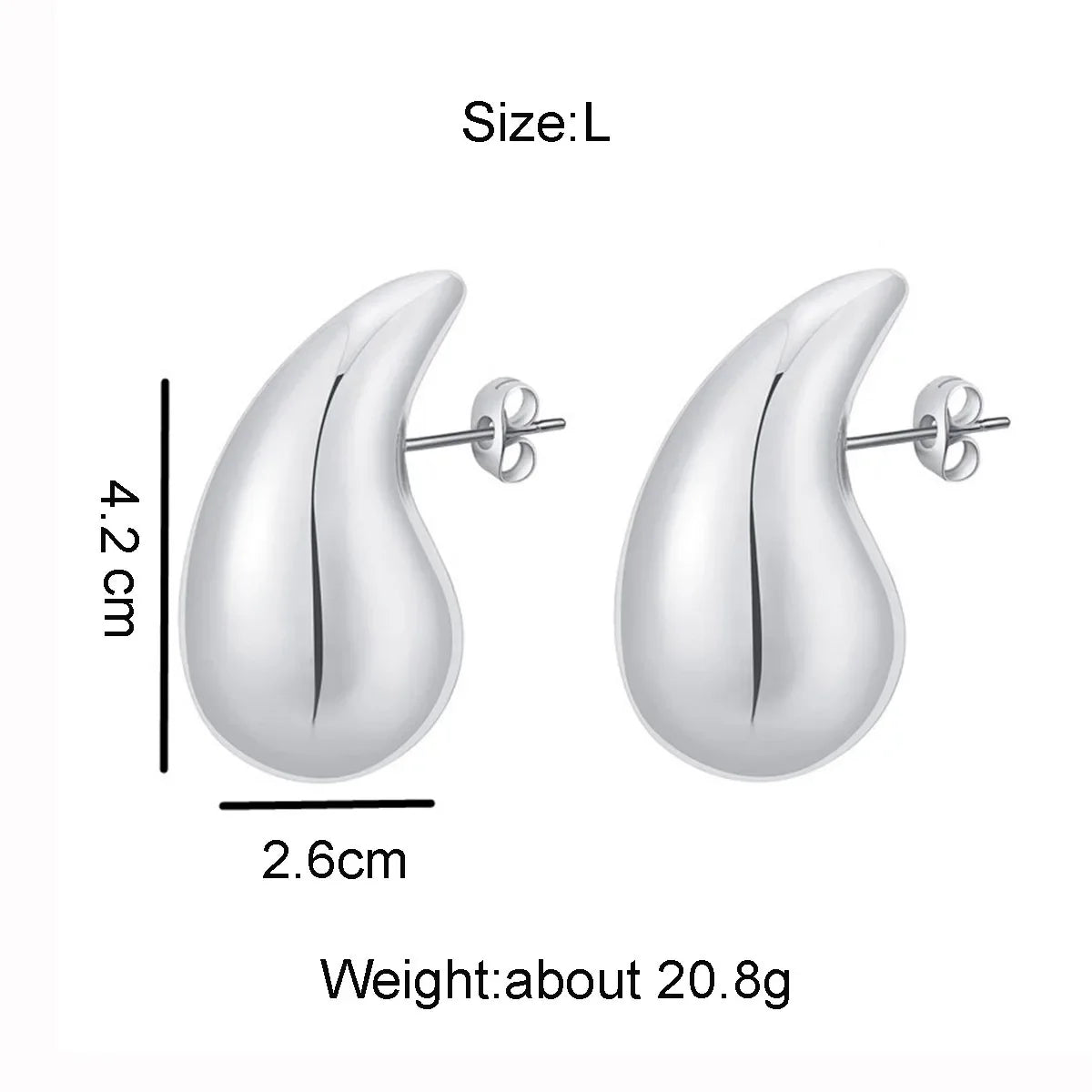 2024 New Trendy Plate Gold Color Chunky Waterdrop Dupes Drop Earrings for Women Personality Glossy Teardrop Earring Jewelry Gift