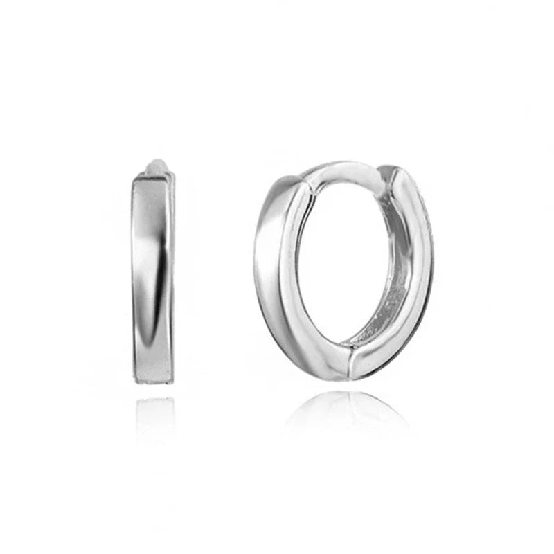925 Sterling Silver 6mm 8mm 10mm Classic Round Gold Huggie Hoop Earrings for Women Men Tiny Huggie Rock Earrings Jewelry Gifts
