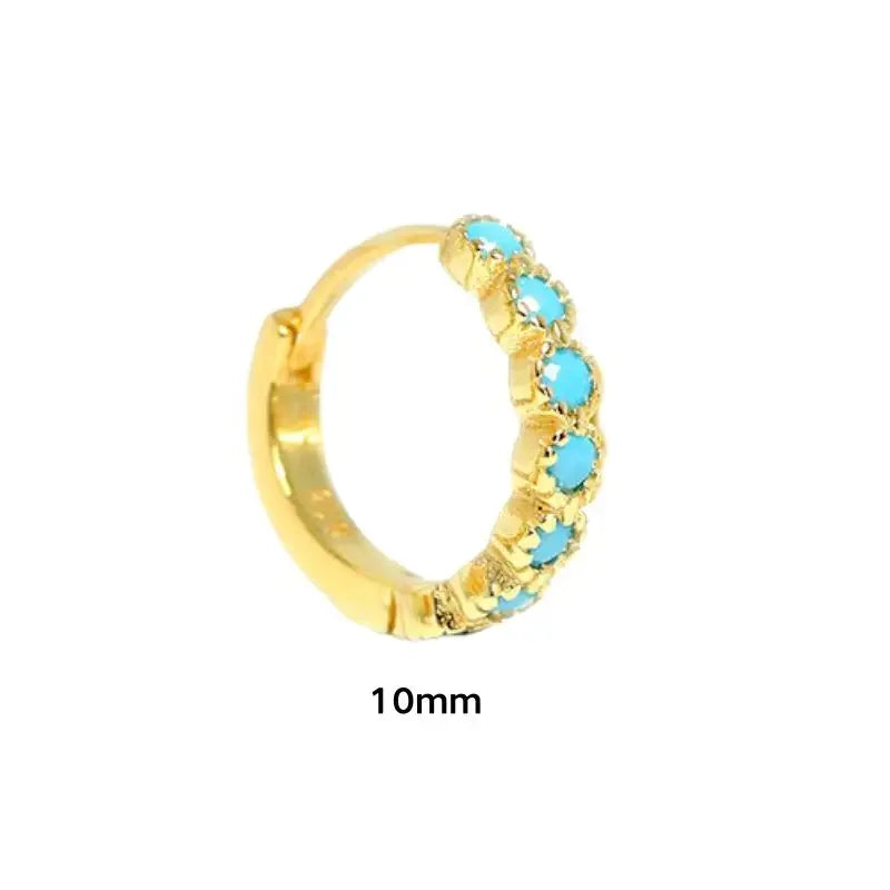 925 Sterling Silver 6mm 8mm 10mm Classic Round Gold Huggie Hoop Earrings for Women Men Tiny Huggie Rock Earrings Jewelry Gifts