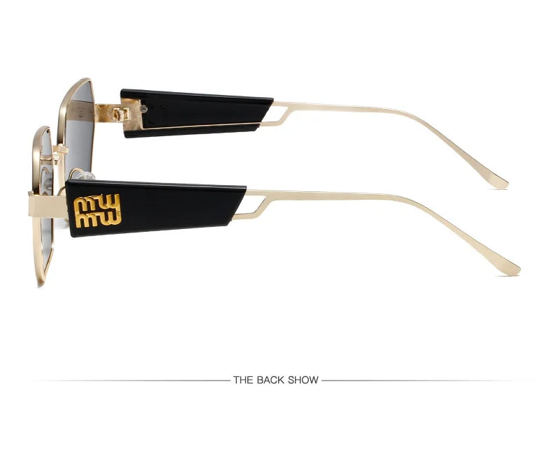 Fashion Irregular Punk Sunglasses Women Men Metal Full Frame Sun Glasses Personalized Hollow Eyewear Trendy UV400 Shades Glasses