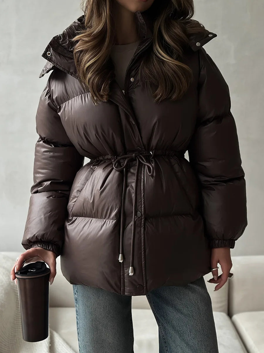 2025 New Fashion Warm Padded Jacket Women Winter Parkas Long Sleeve Hooded Bread Cotton Clothes Female Thick Jacket Outerwear