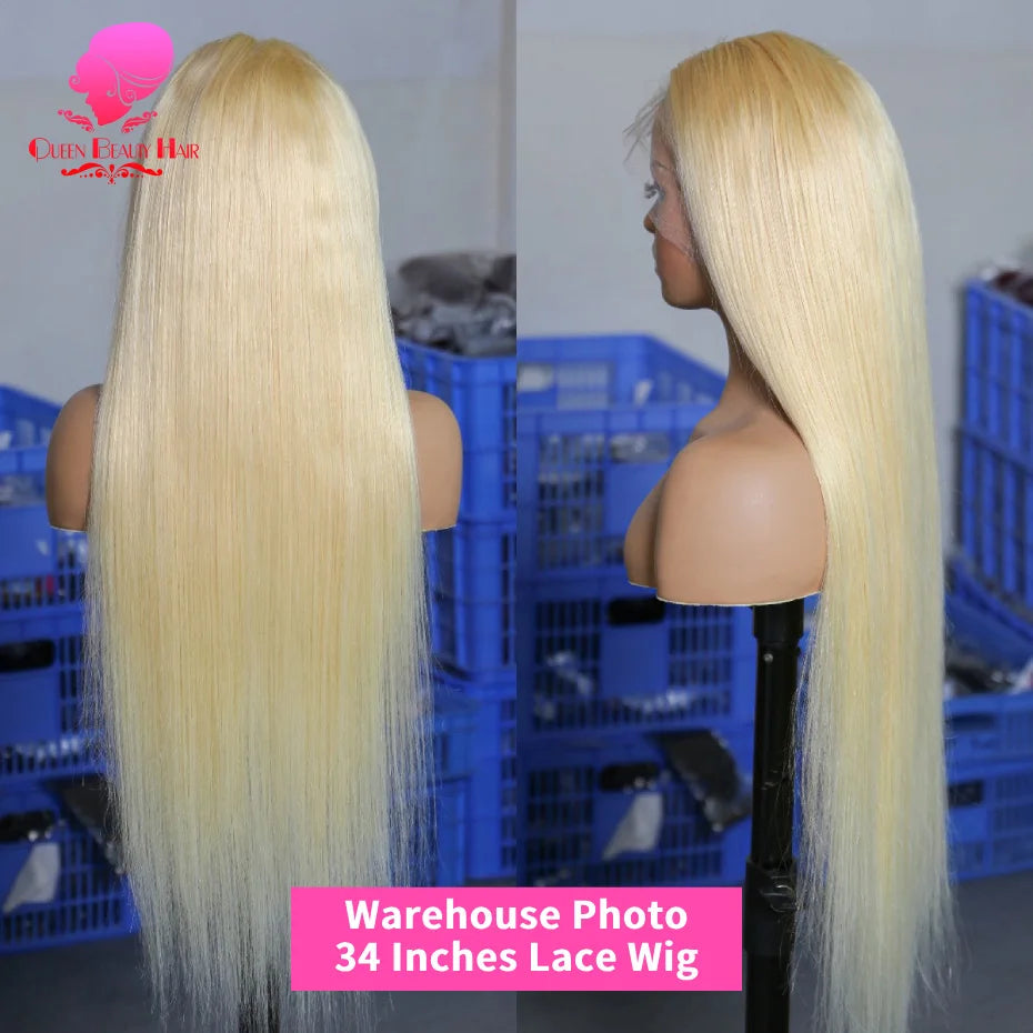 38 Inches 250 Density 360 Lace Frontal Wigs Straight Lace Frontal Wig 13x4 13x6 Blonde 613 Lace Front Human Hair Wigs For Women
