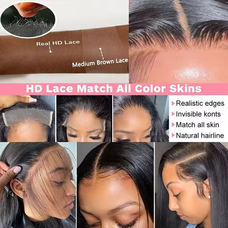 220 Density Bone Straight Hd Transparent 13x6 Lace Frontal Wig Brazilian 13x4 360 Hd Lace Front Human Hair Wigs For Black Women