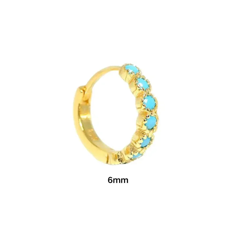 925 Sterling Silver 6mm 8mm 10mm Classic Round Gold Huggie Hoop Earrings for Women Men Tiny Huggie Rock Earrings Jewelry Gifts