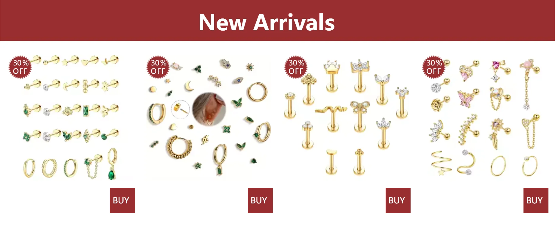 Bobisty 1PC Flat Back Earrings for Women Hypoallergenic Surgical Steel Earrings for Sensitive Ears 20G Cartilage Small Stud Hoop