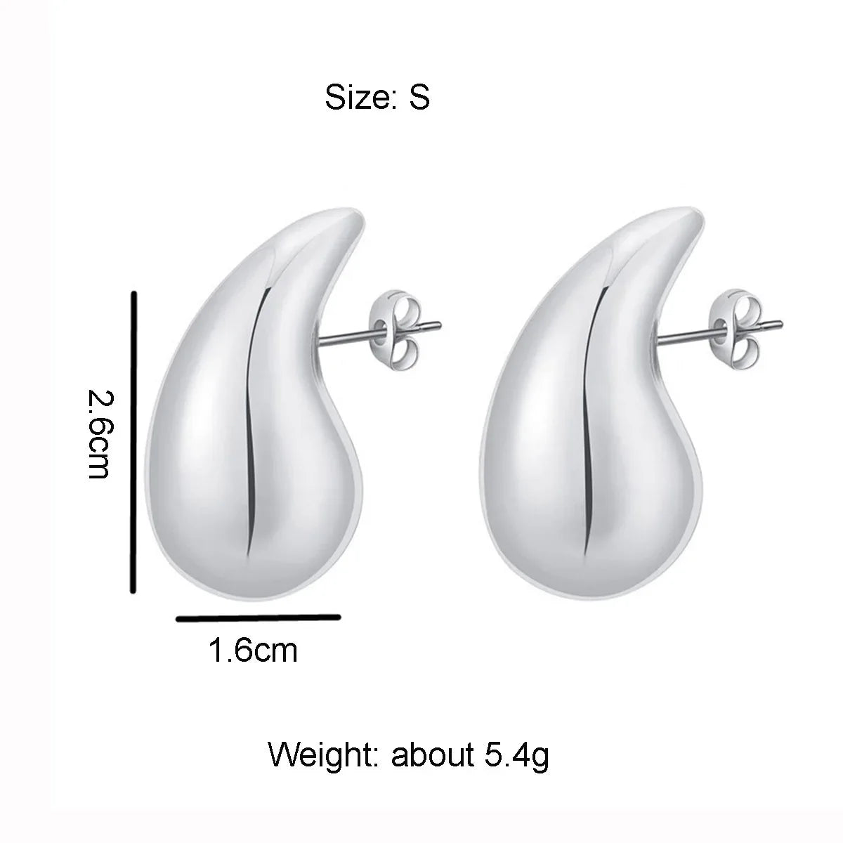 2024 New Trendy Plate Gold Color Chunky Waterdrop Dupes Drop Earrings for Women Personality Glossy Teardrop Earring Jewelry Gift