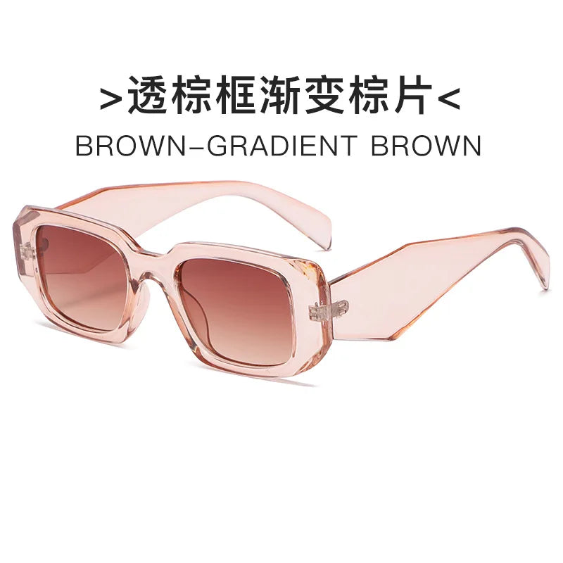 2025 new irregular square frame sunglasses European and American personalized cutting edge wide-leg sunglasses fashionable stree