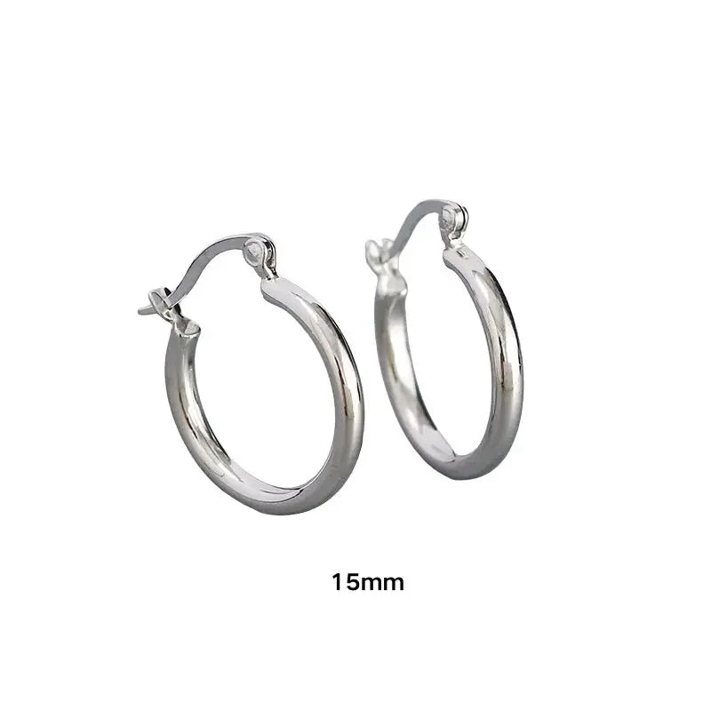 925 Sterling Silver 6mm 8mm 10mm Classic Round Gold Huggie Hoop Earrings for Women Men Tiny Huggie Rock Earrings Jewelry Gifts