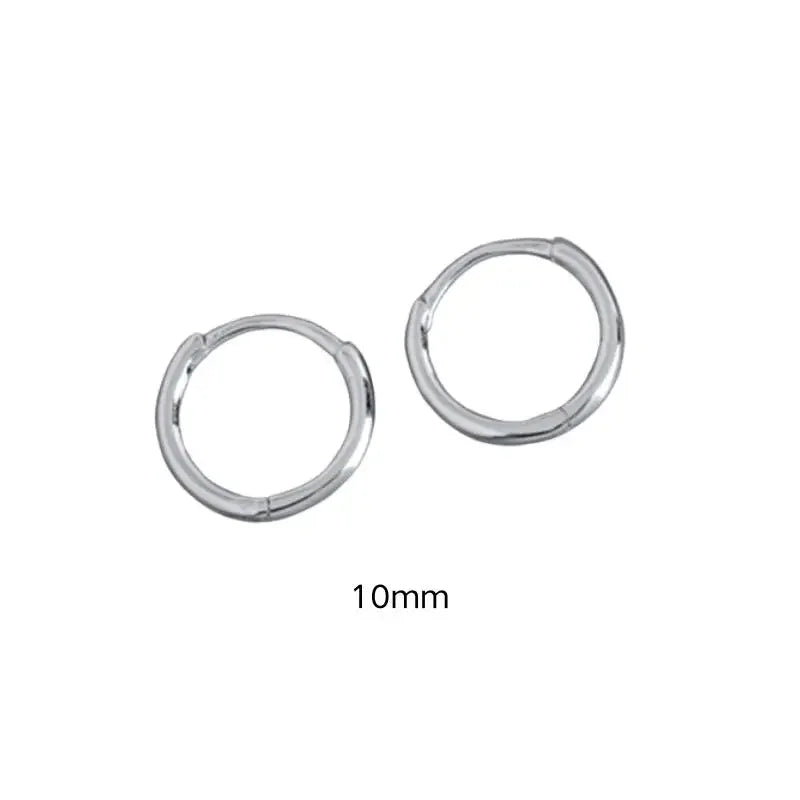 925 Sterling Silver 6mm 8mm 10mm Classic Round Gold Huggie Hoop Earrings for Women Men Tiny Huggie Rock Earrings Jewelry Gifts