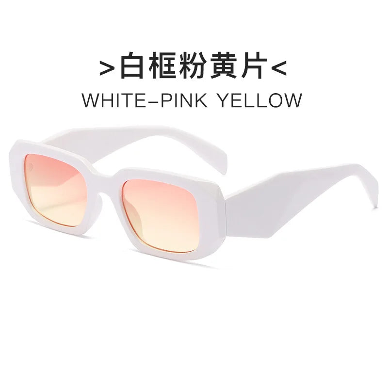 2025 new irregular square frame sunglasses European and American personalized cutting edge wide-leg sunglasses fashionable stree