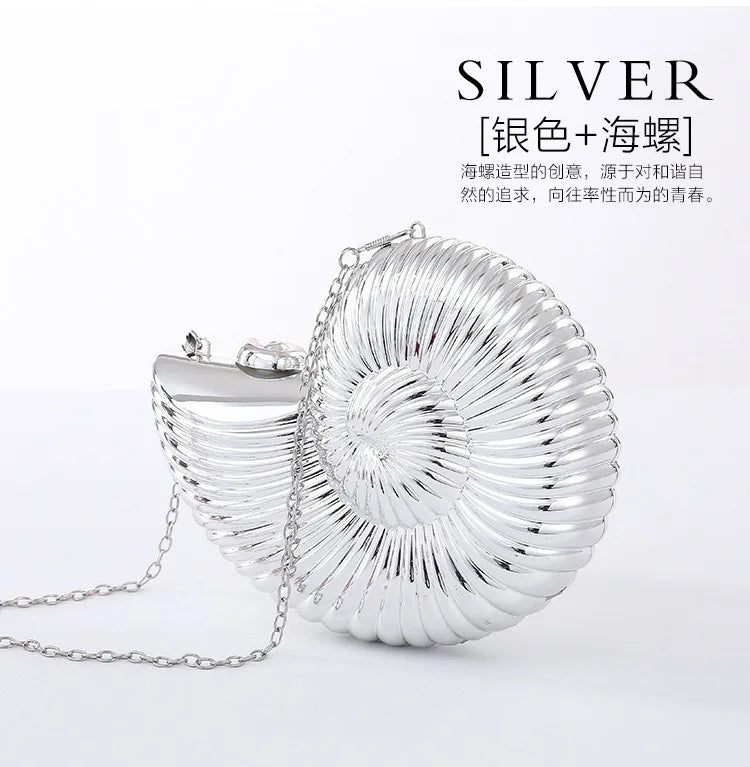 JIOMAY Personalized Fashion Conch Acrylic Bag Luxury Designer Handbags High Quality 2024 Exquisite Gold Purse Portable Shell Bag