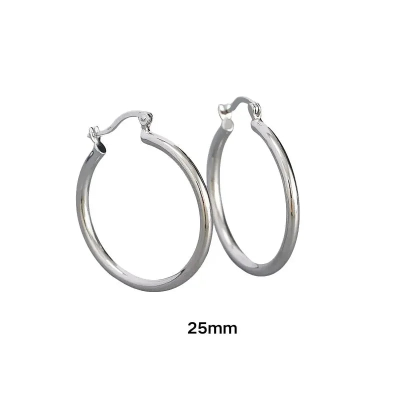 925 Sterling Silver 6mm 8mm 10mm Classic Round Gold Huggie Hoop Earrings for Women Men Tiny Huggie Rock Earrings Jewelry Gifts