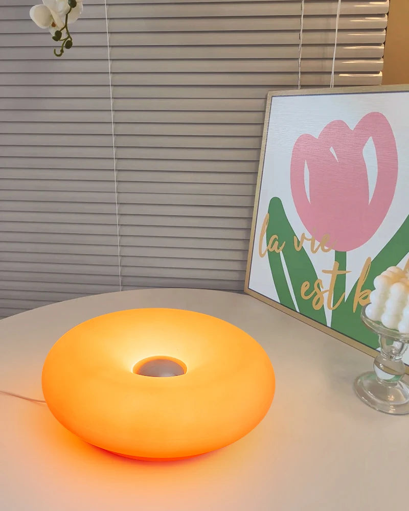 Bauhaus table lamp USB plug bedroom bedside lamp living room dining room decoration donut ambient light(Not glass)