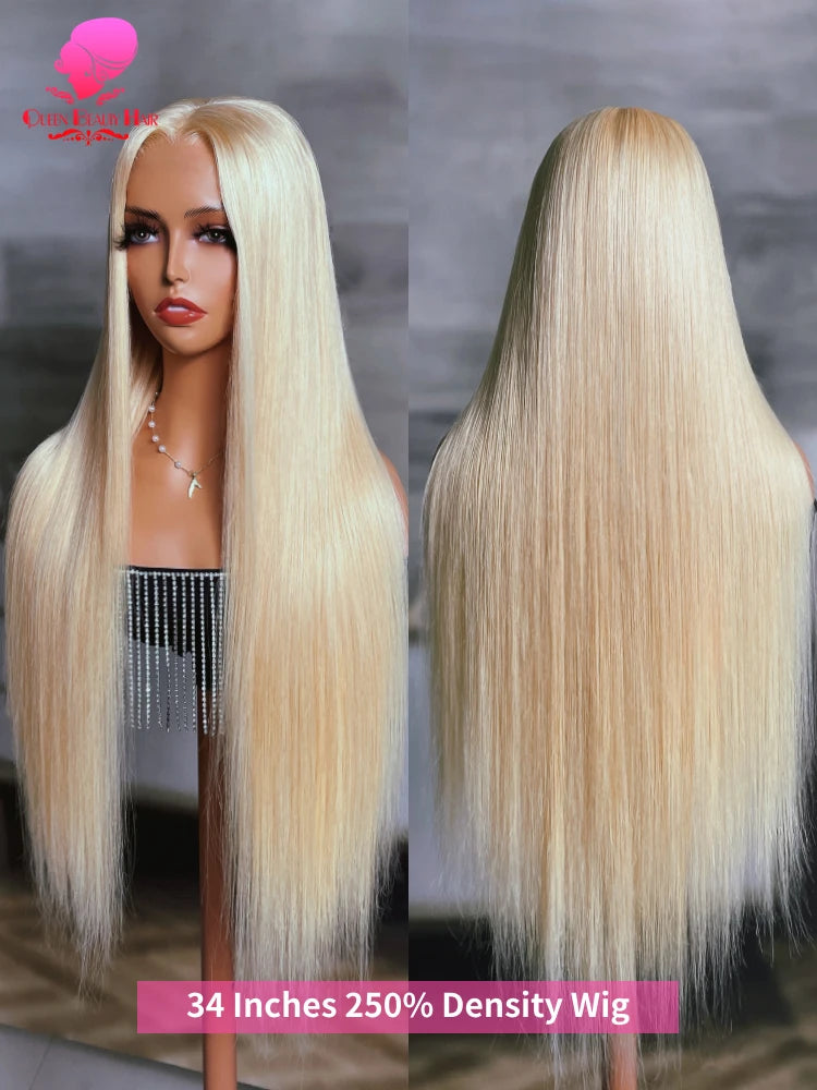 38 Inches 250 Density 360 Lace Frontal Wigs Straight Lace Frontal Wig 13x4 13x6 Blonde 613 Lace Front Human Hair Wigs For Women