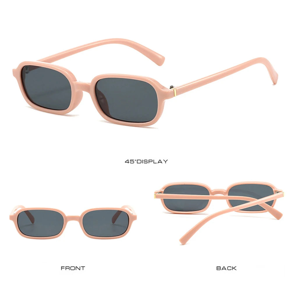 KLASSNUM Vintage Sunglasses Men Women 2025 Trendy Eyewear Rectangle Sun Glasses Anti UV400 Shades Eyepiece Small Square Glasses