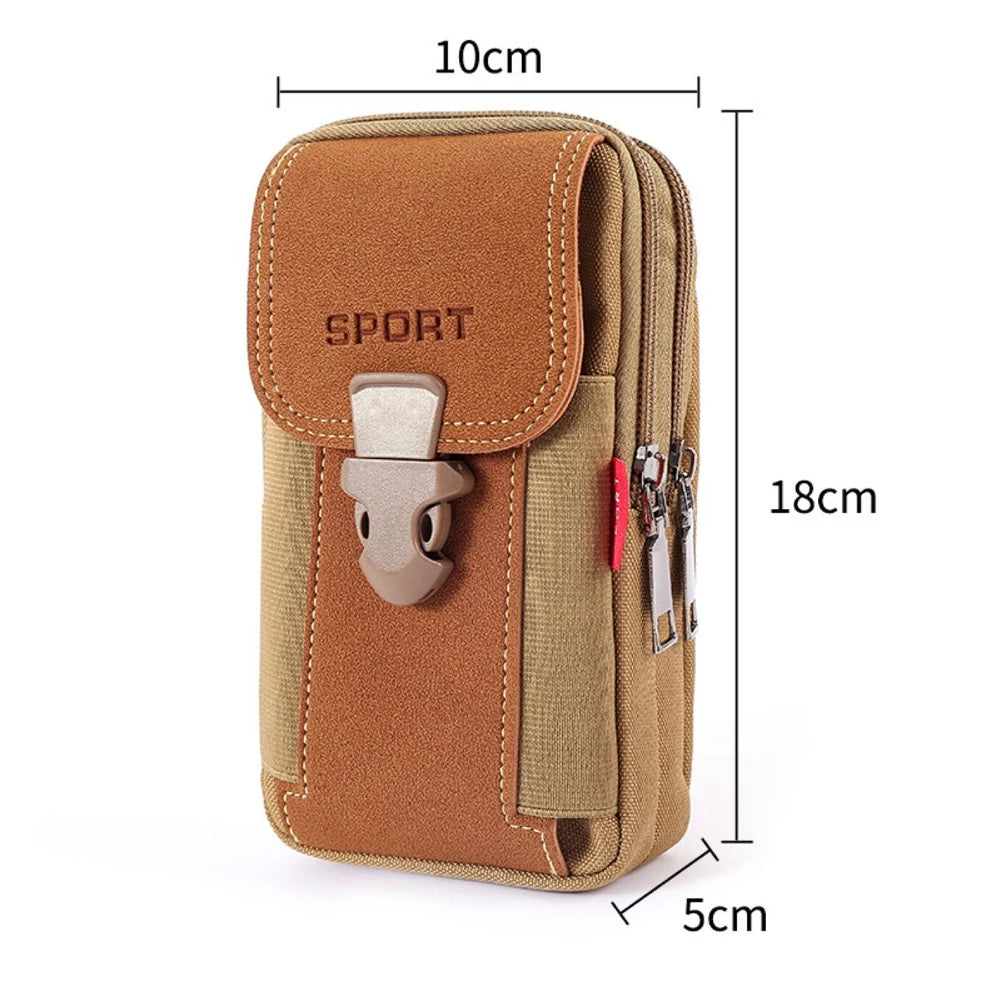 Canvas Waist Pocket Male Outdoor Fanny Bum Bag Purse Business Mobile Phone Pouch Running Pouch Travel Camping Bags
