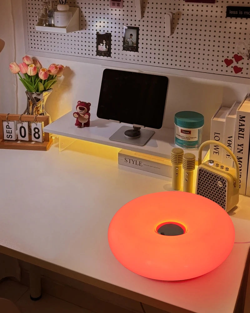 Bauhaus table lamp USB plug bedroom bedside lamp living room dining room decoration donut ambient light(Not glass)