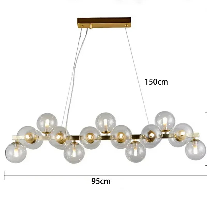 2025 Modern Glass Bubble Pendant Lamp Round Chandelier Light Fixture for Living Room Dining Room Bedroom Kitchen