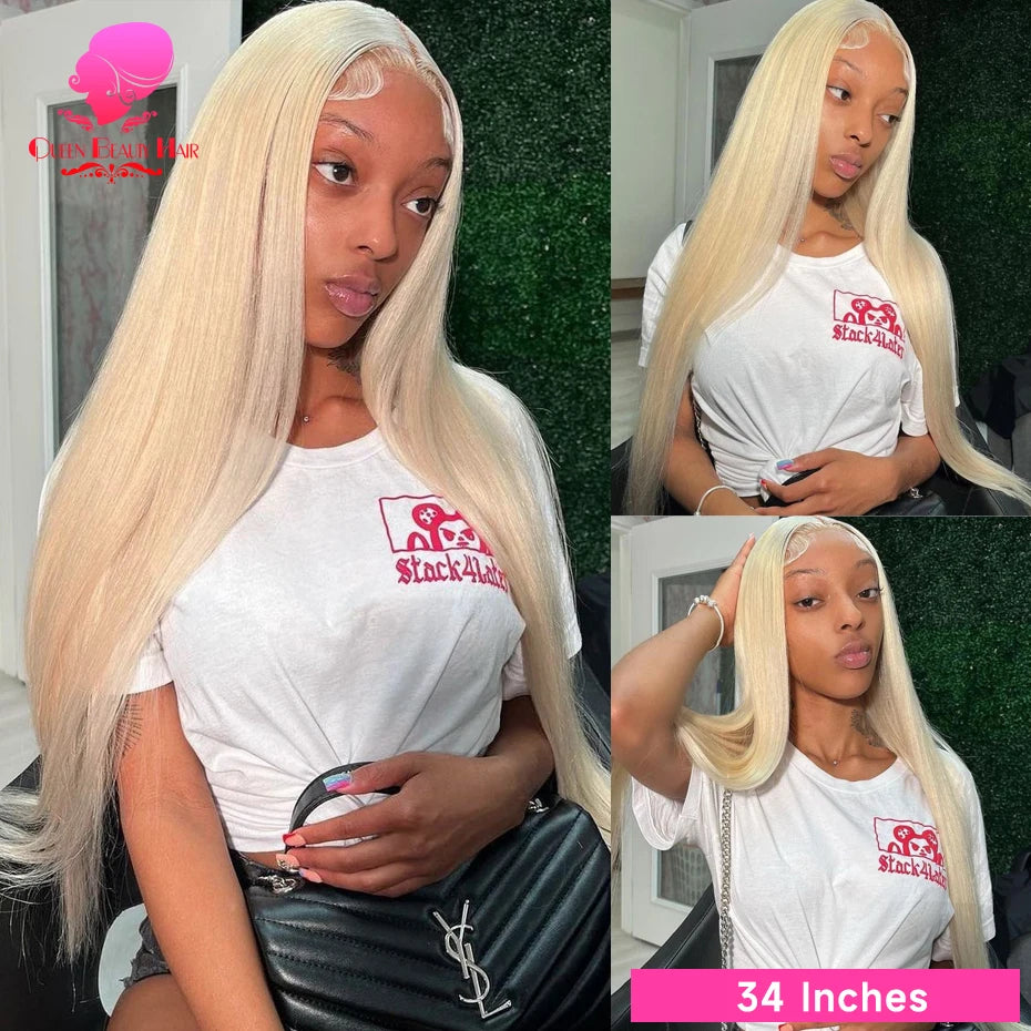 38 Inches 250 Density 360 Lace Frontal Wigs Straight Lace Frontal Wig 13x4 13x6 Blonde 613 Lace Front Human Hair Wigs For Women