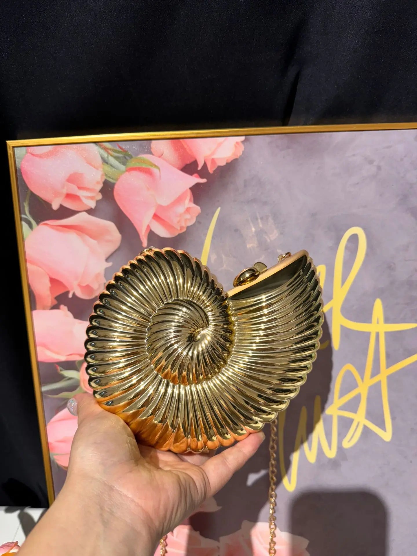 JIOMAY Personalized Fashion Conch Acrylic Bag Luxury Designer Handbags High Quality 2024 Exquisite Gold Purse Portable Shell Bag