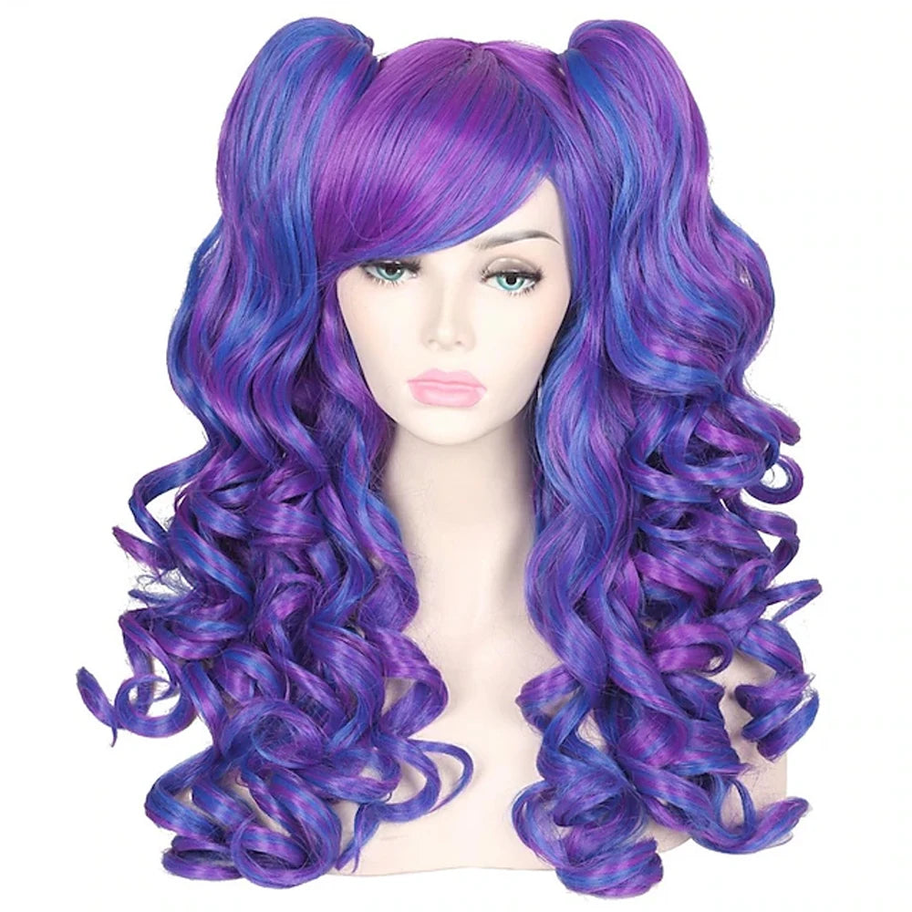 HAIRJOY Women Synthetic Hair  Long Curly Cosplay Wig  Halloween Wigs for Party  with 2 Ponytails