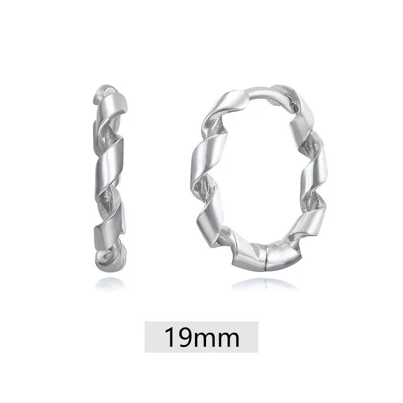 925 Sterling Silver 6mm 8mm 10mm Classic Round Gold Huggie Hoop Earrings for Women Men Tiny Huggie Rock Earrings Jewelry Gifts