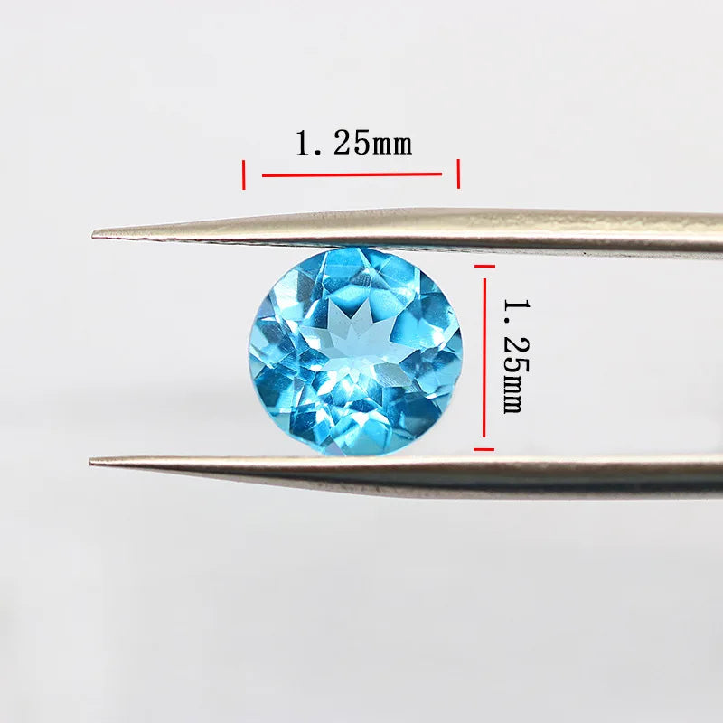 Factory Wholesale 100% Real Natural Circular Sky Blue Topaz Gemstone Loose Gems Diy Material for Jewelry