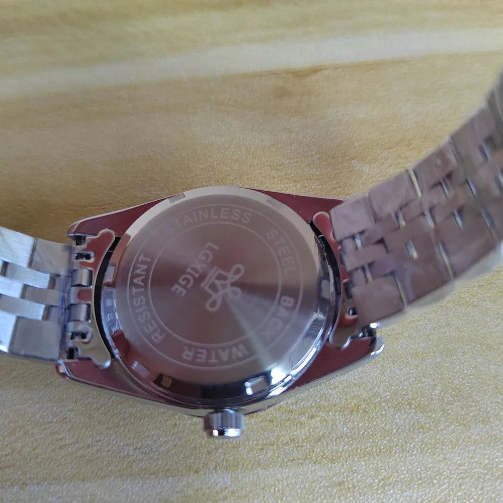 LGXIGE Crystal Women Bracelet Watches Top Brand Fashion Diamond Ladies Quartz Watch Steel Female Wristwatch Montre Femme Relogio