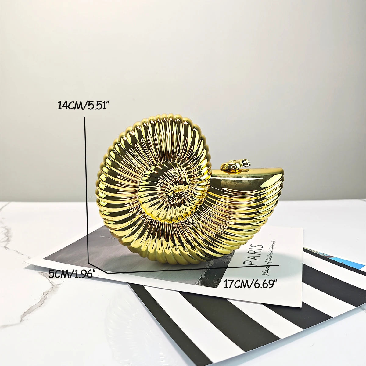 JIOMAY Personalized Fashion Conch Acrylic Bag Luxury Designer Handbags High Quality 2024 Exquisite Gold Purse Portable Shell Bag