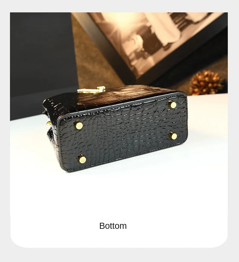 2025 New Crocodile Pattern Leather Women Handbags Luxury Fashion Small Shoulder Messenger Bag Portable Crossbody Shell Bags