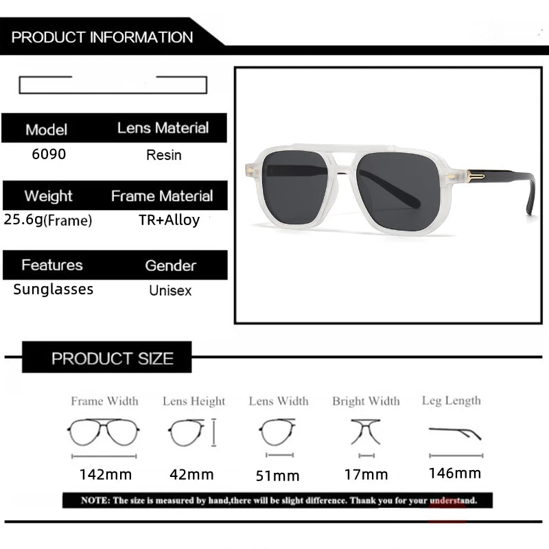 2025 New Fashion Anti Blue Light Myopia Sunglasses for Men‘s Double Beam Retro Brand Design Women's Driving Fishing Sunglasses
