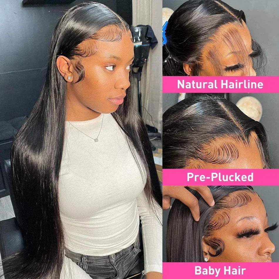 220 Density Bone Straight Hd Transparent 13x6 Lace Frontal Wig Brazilian 13x4 360 Hd Lace Front Human Hair Wigs For Black Women