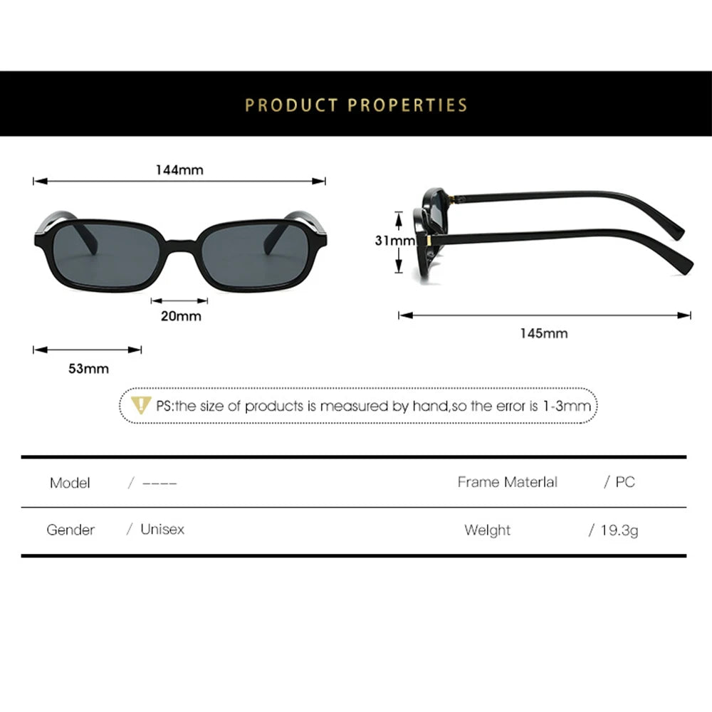 KLASSNUM Vintage Sunglasses Men Women 2025 Trendy Eyewear Rectangle Sun Glasses Anti UV400 Shades Eyepiece Small Square Glasses