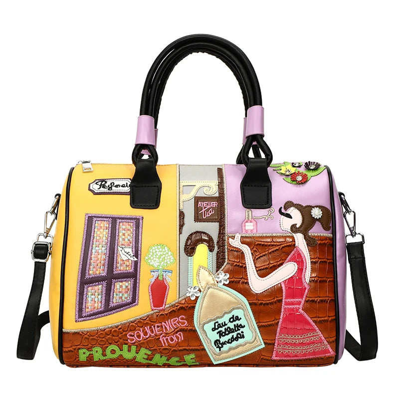 Fashion Women PU Leather Handbags Shoulder Bag Large Capacity Ladies Zipper Messenger Bags for Women Casual Boston Crossbody Bag