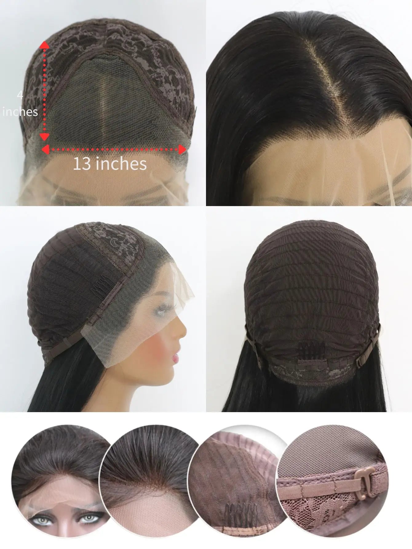 Body Wave 13*4 Lace Front Synthetic Wigs,Long Glueless Lace Front Wig with Pre Plucked Natrural Hairline and Baby Hair