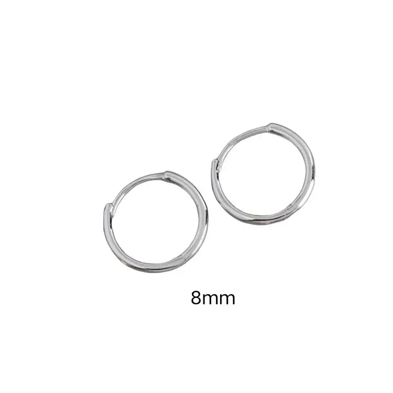 925 Sterling Silver 6mm 8mm 10mm Classic Round Gold Huggie Hoop Earrings for Women Men Tiny Huggie Rock Earrings Jewelry Gifts