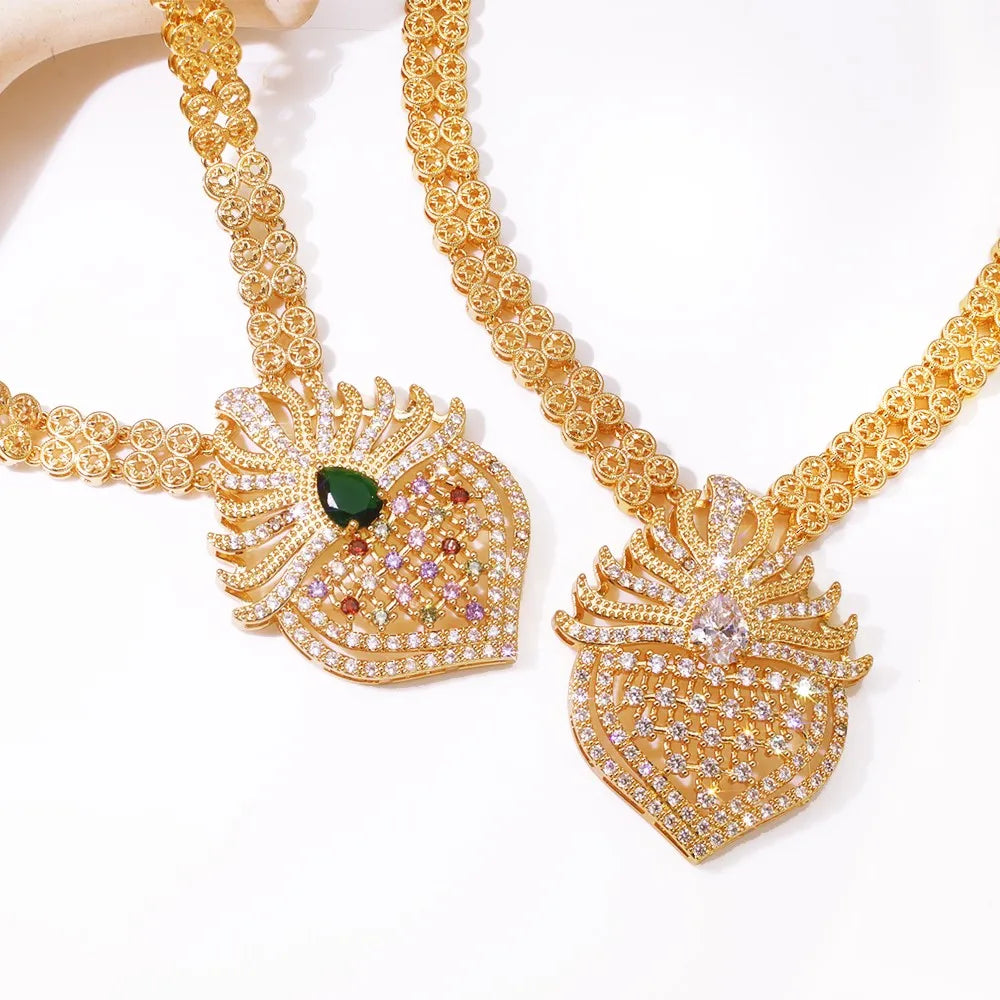 GZJPEI 4Pcs/Set Cubic Zirconia Bridal Jewelry Set Dubai Nigeria Wedding Gift White Crystal Zircon Women Sets 2025 Trendy New