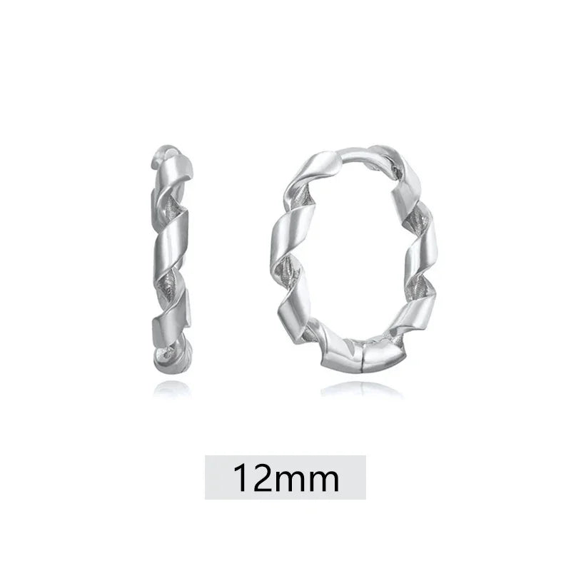 925 Sterling Silver 6mm 8mm 10mm Classic Round Gold Huggie Hoop Earrings for Women Men Tiny Huggie Rock Earrings Jewelry Gifts
